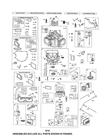 Cylinder/carburetor/crankshaft