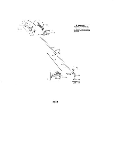 Drive shaft/handle/shield