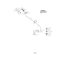 Poulan PPB330 TYPE 1 drive shaft/shield/handle diagram
