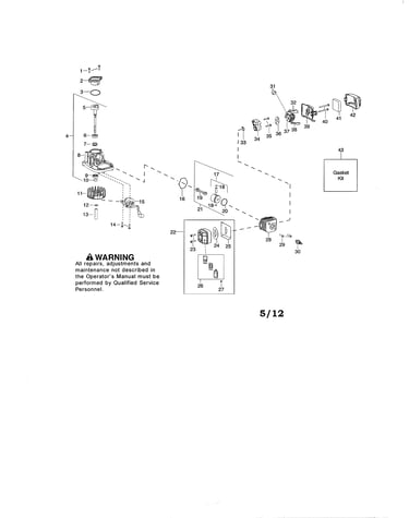 Muffler/cylinder/crankcase