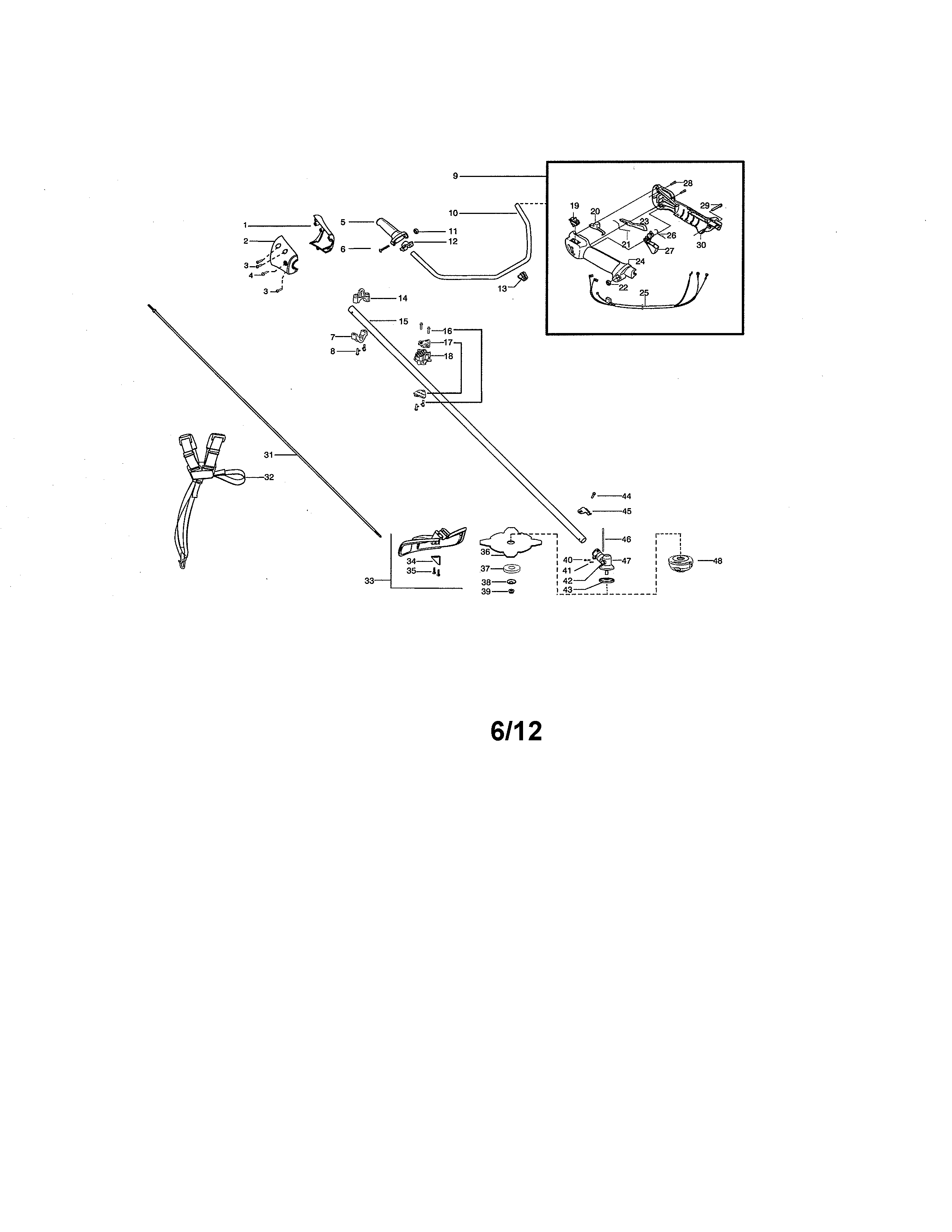 Drive shaft/shield/throttle housing