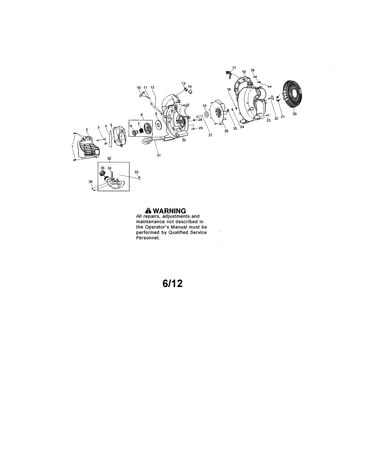 Scroll/handle/impeller/fuel tank
