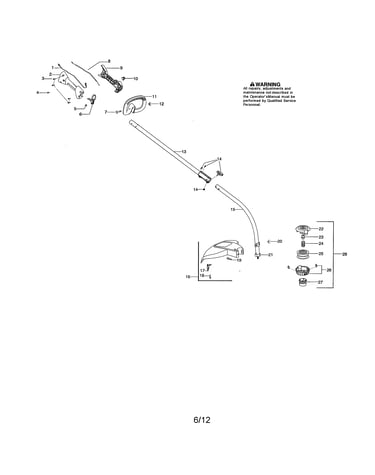 Drive shaft/handle/shield