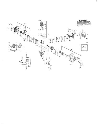Cylinder/fuel tank/muffler