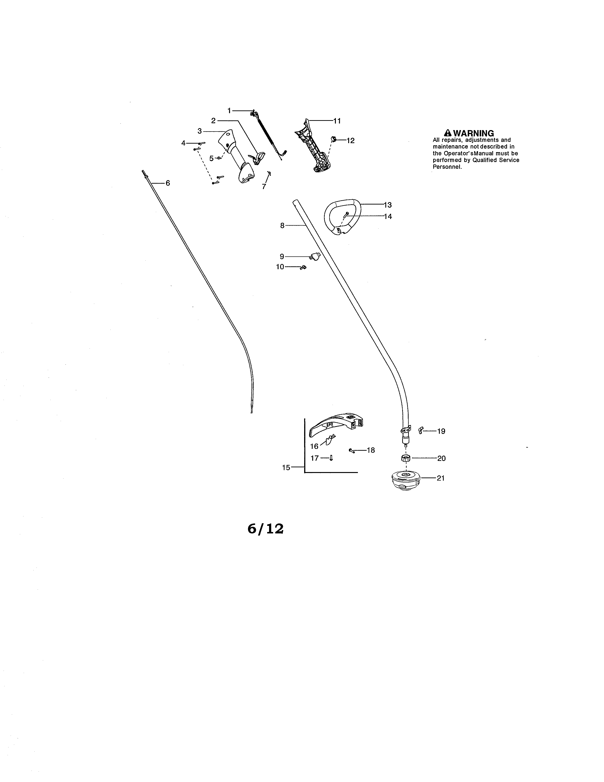 Drive shaft/handle/shield