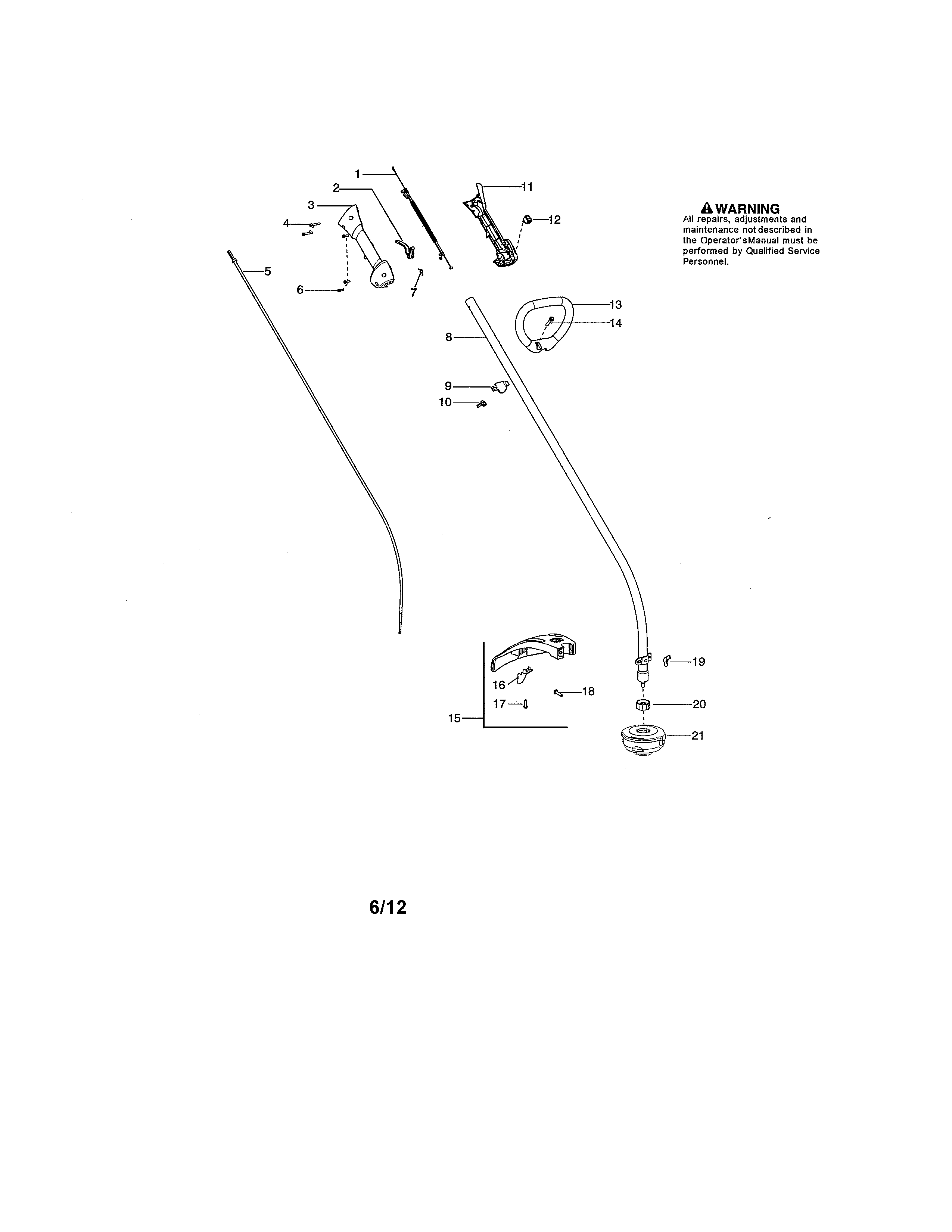 Drive shaft/handle/shield