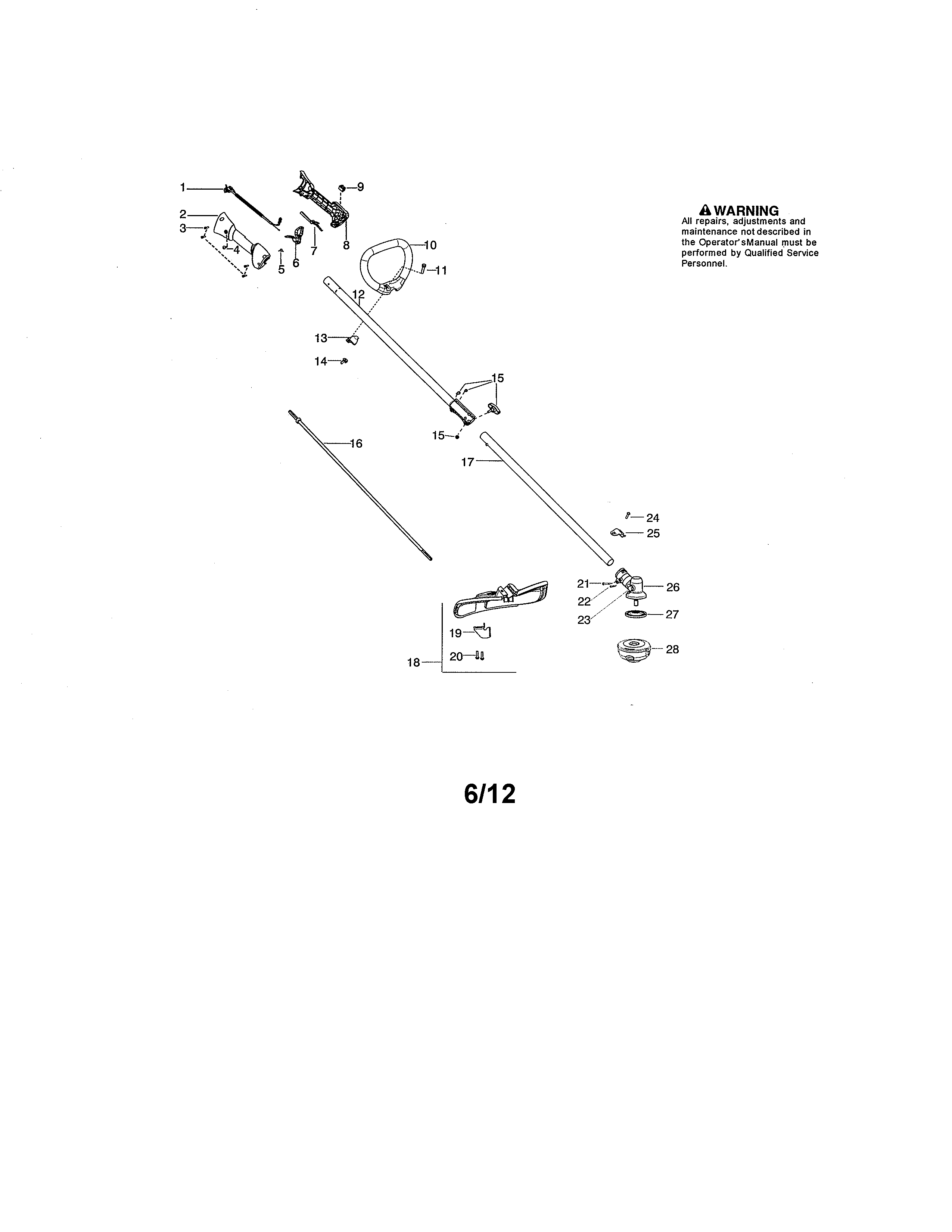 Drive shaft/handle/shield