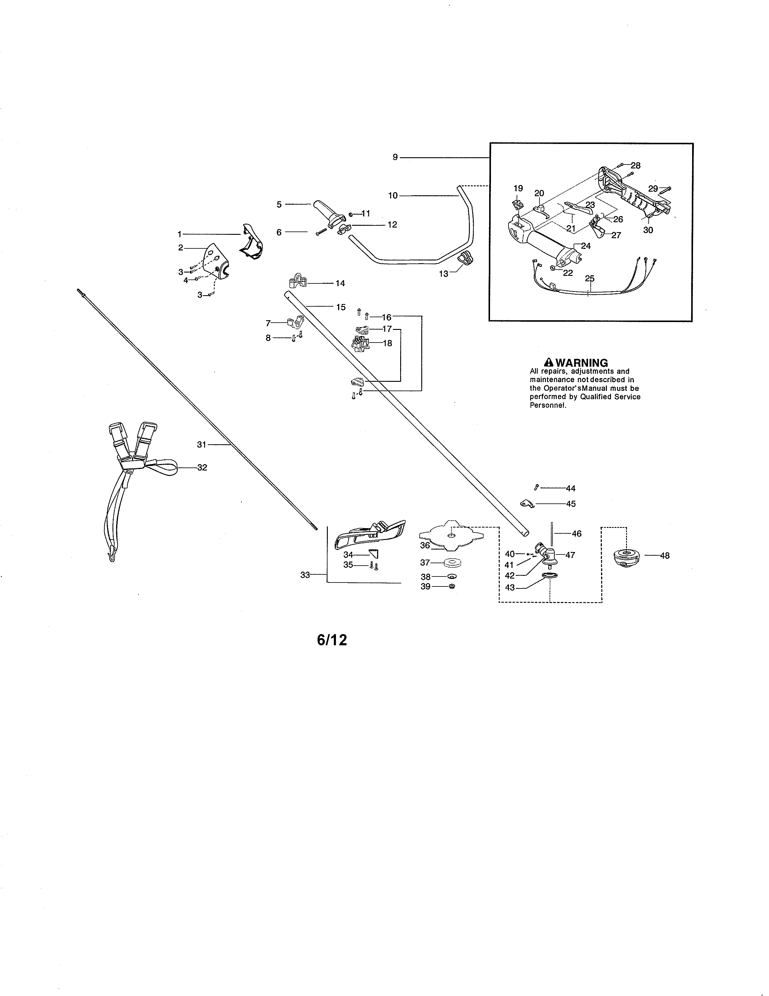 Drive shaft/throttle housing/shield