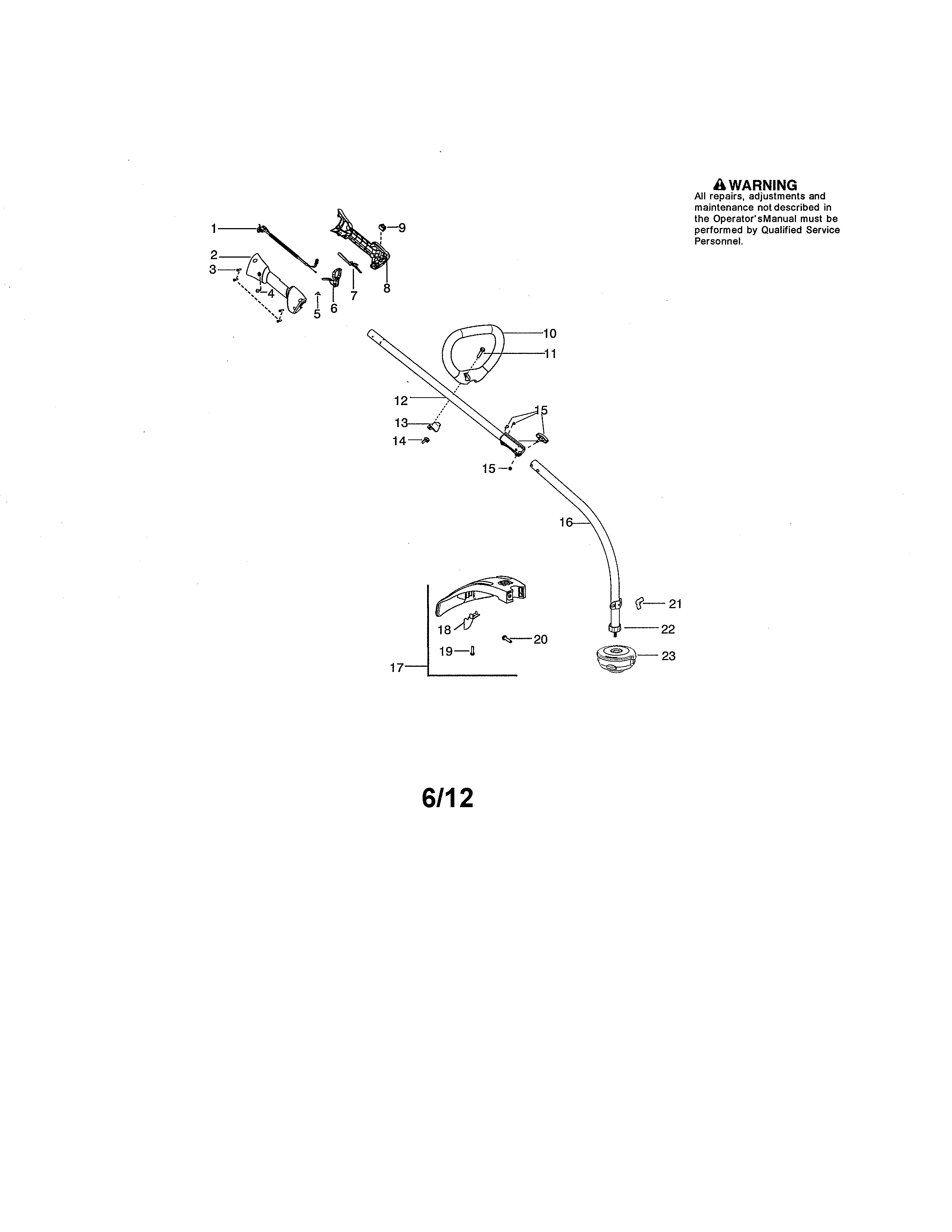 Drive shaft/handle/shield