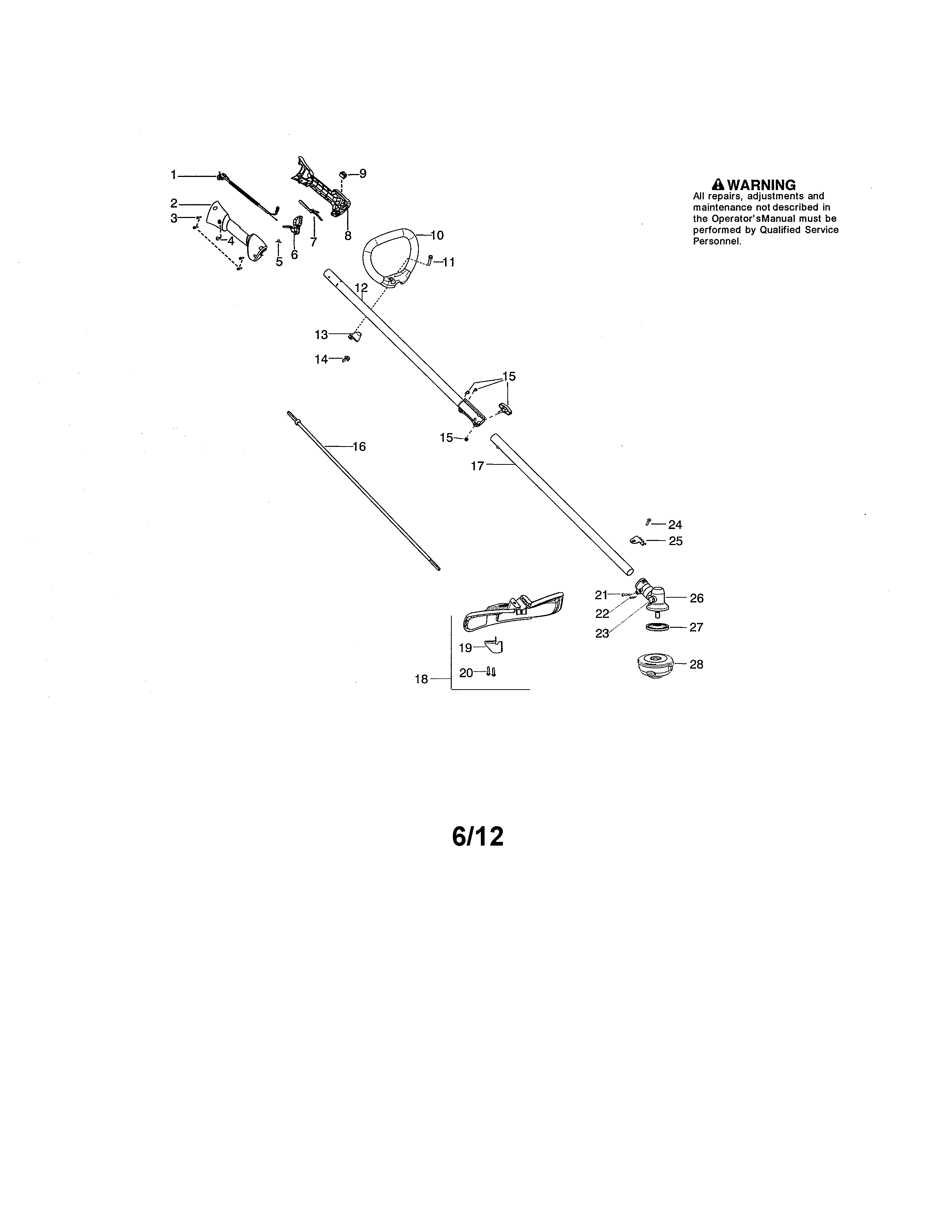 Drive shaft/handle/shield