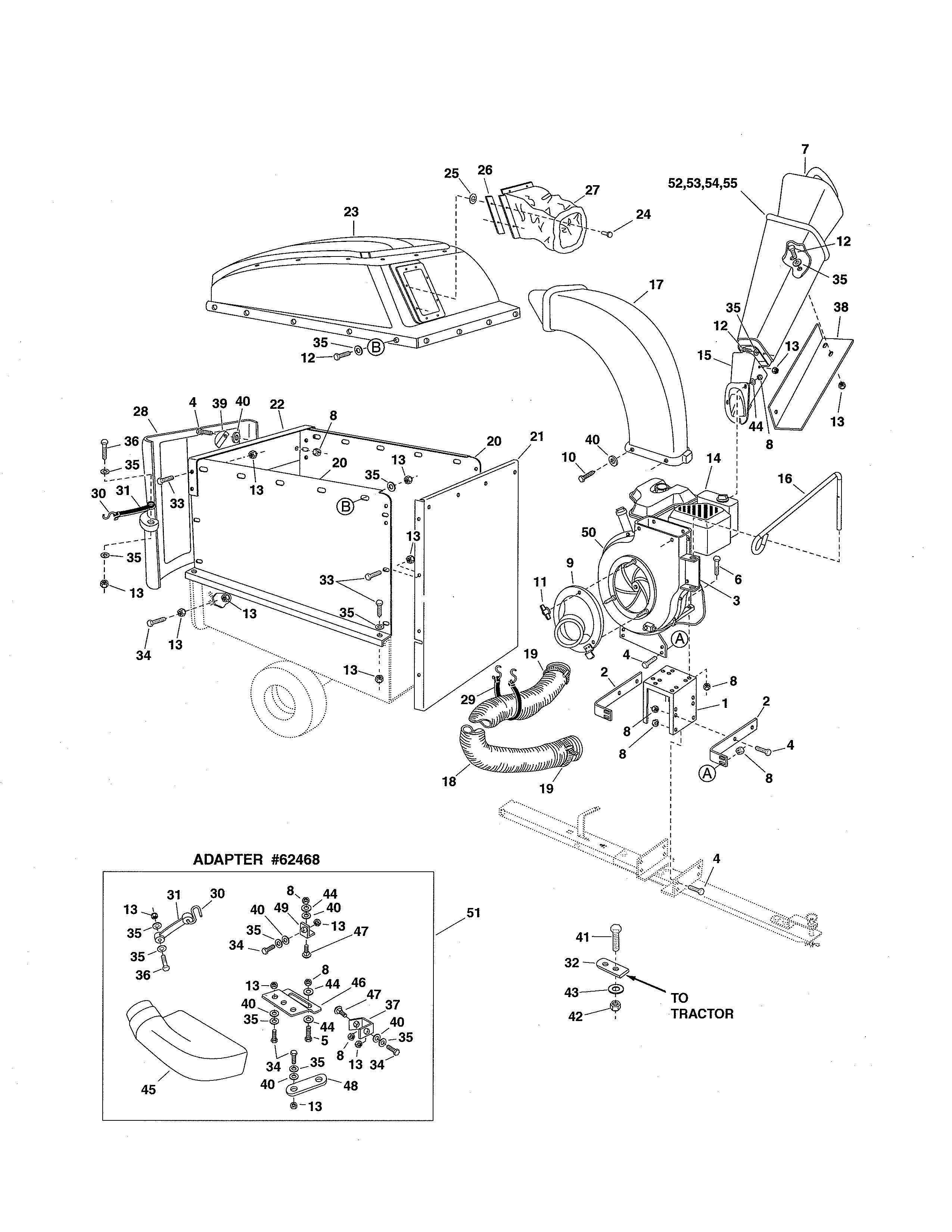 Engine/deflector/deck adapter kit