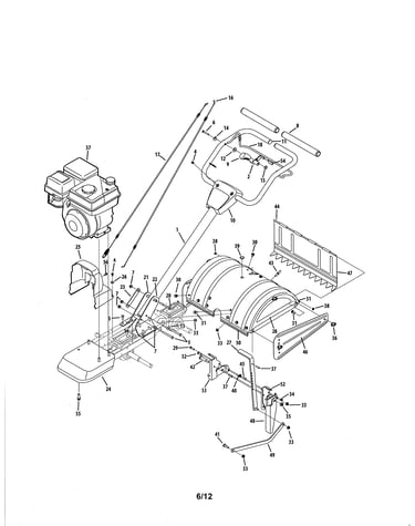 Engine/handle/tine shield