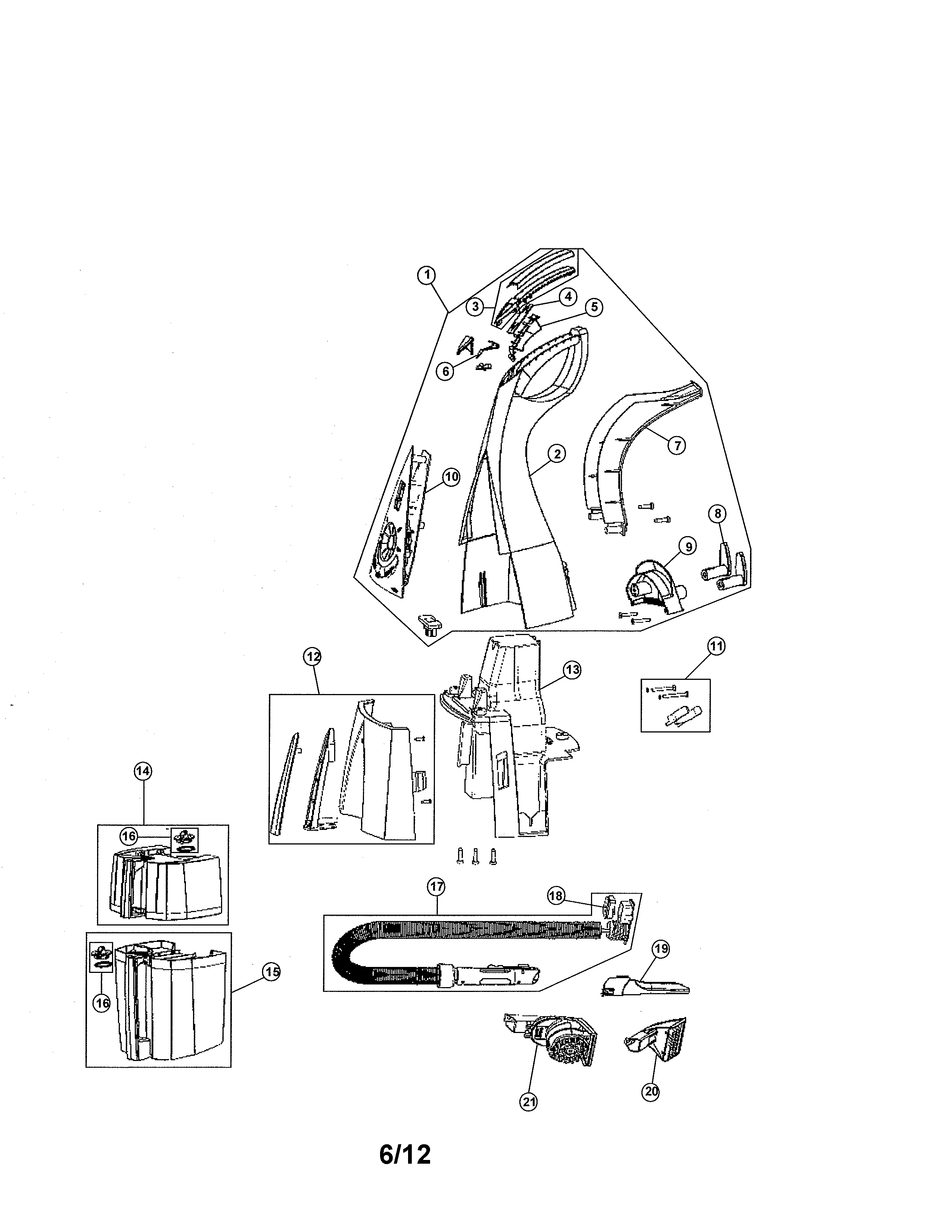 Handle/hose/water tank