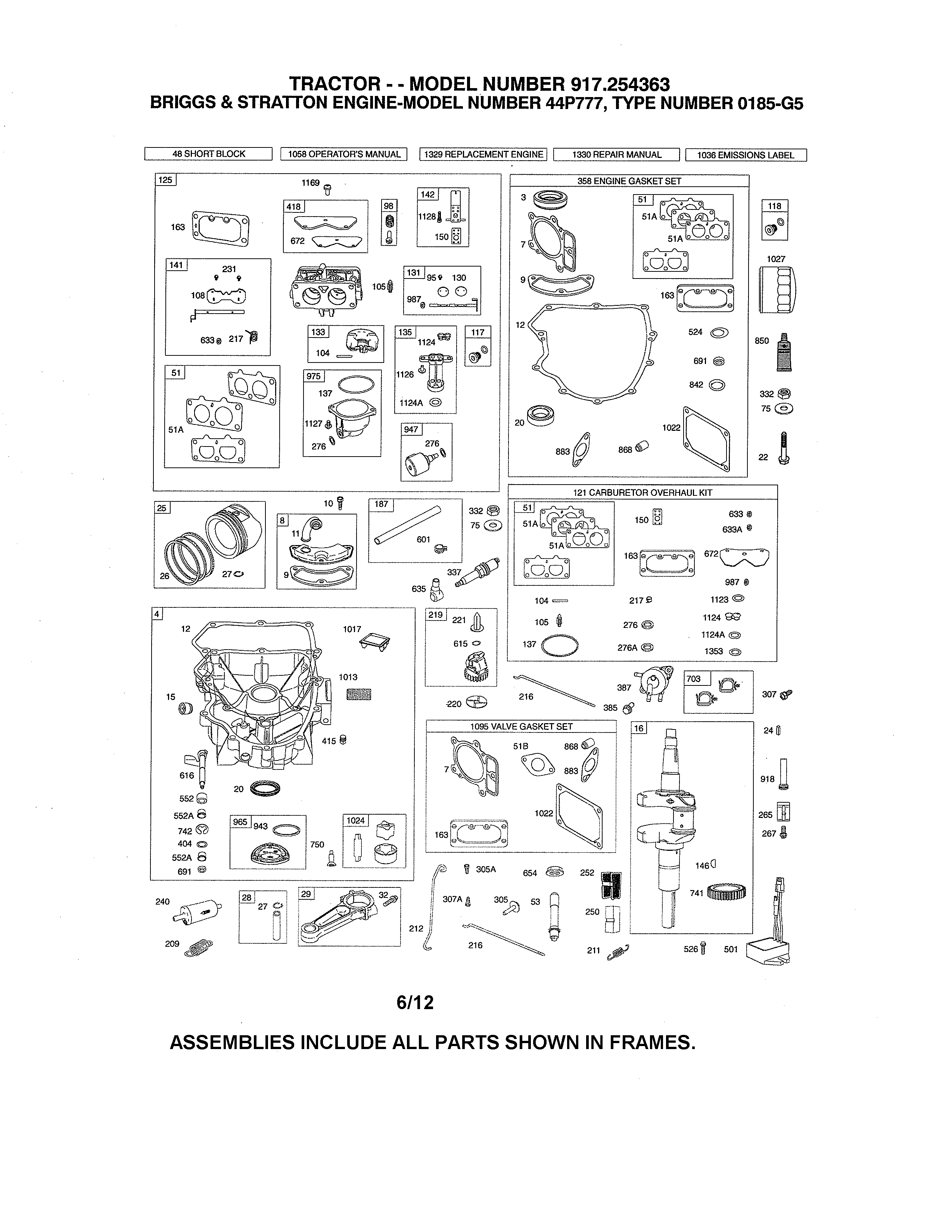 Crankshaft/sump/carburetor