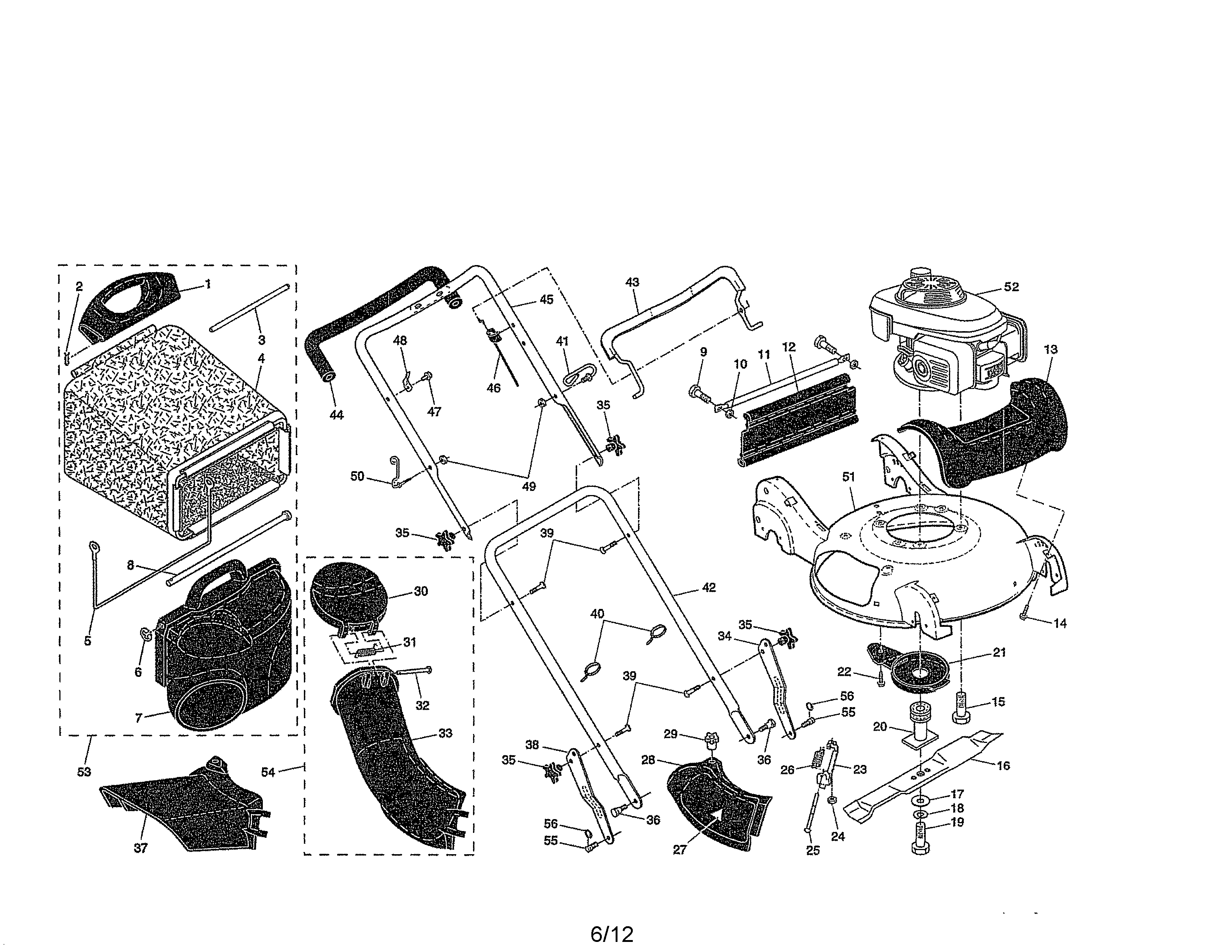 Engine/handle/grass bag