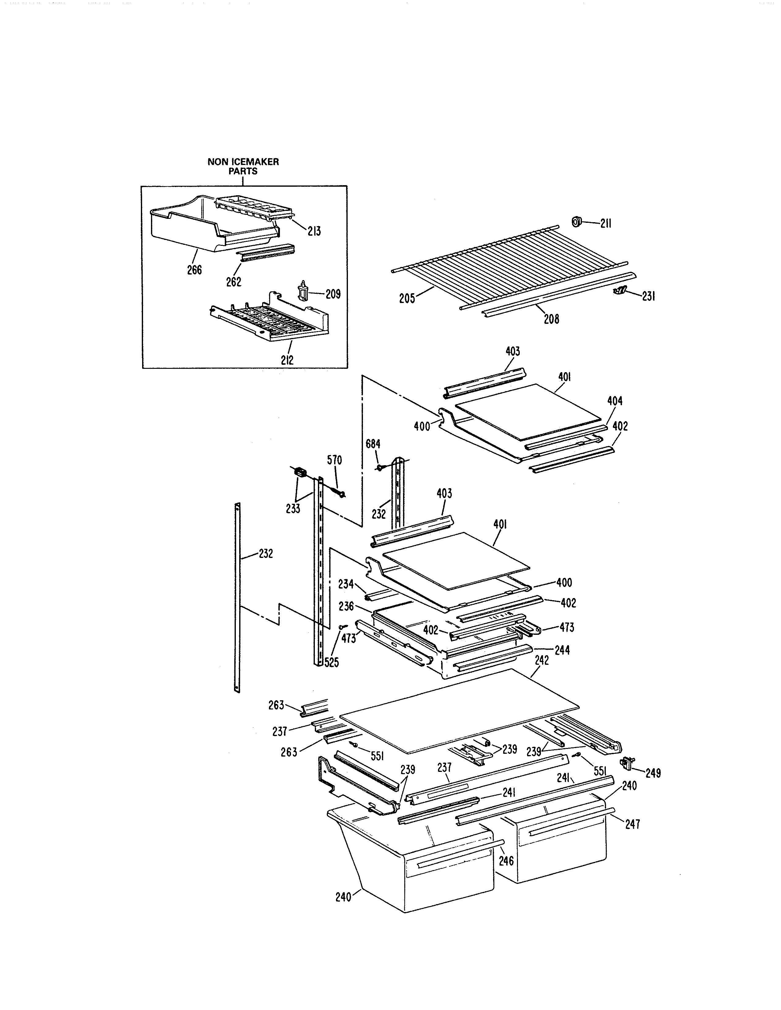 Shelf parts