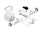 Poulan 96144000500 drive control/gear case/wheels diagram