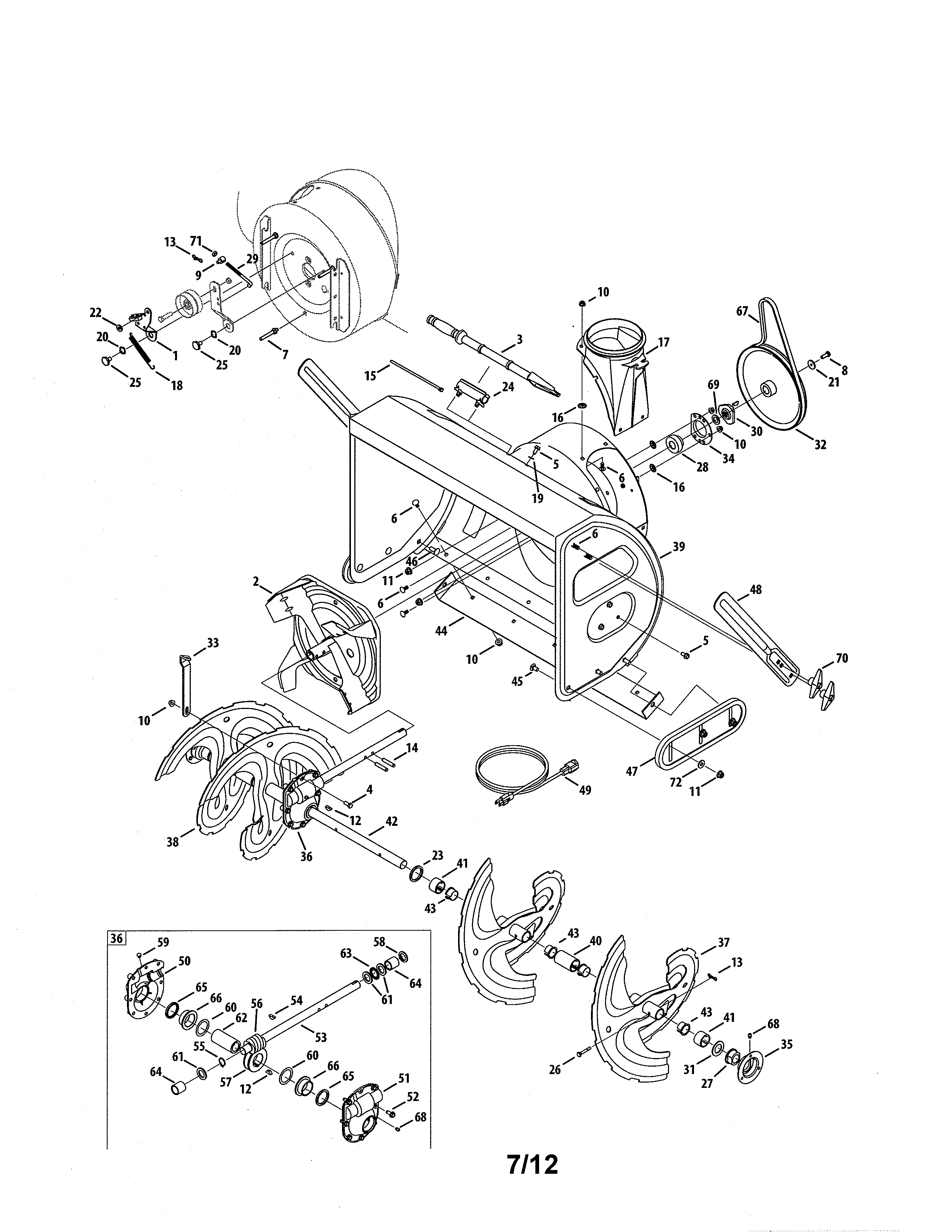 Auger & housing/gear box