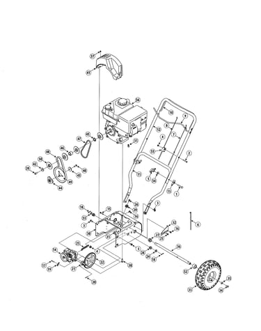 Handle/engine/wheel