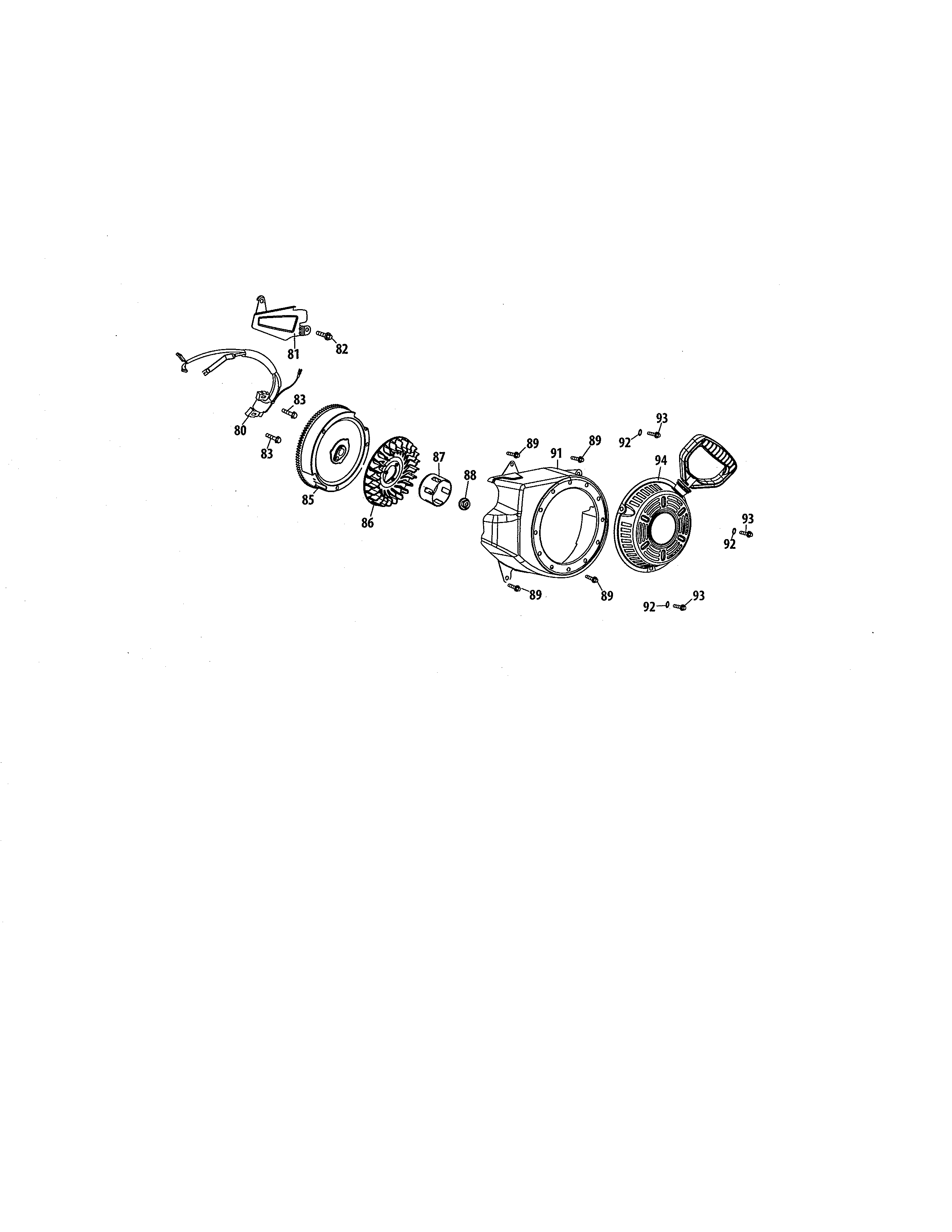 Blower housing/flywheel