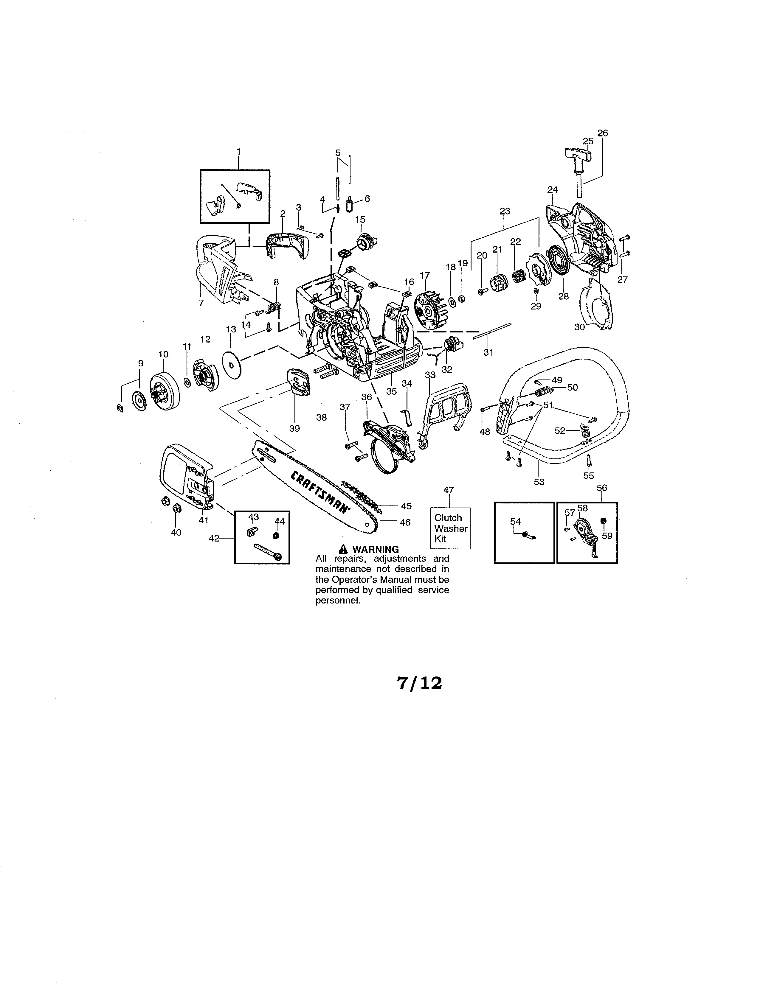 Official Craftsman 358341900 gas chainsaw parts | Sears PartsDirect