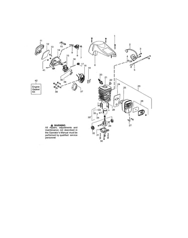 Shield/cylinder/crankshaft