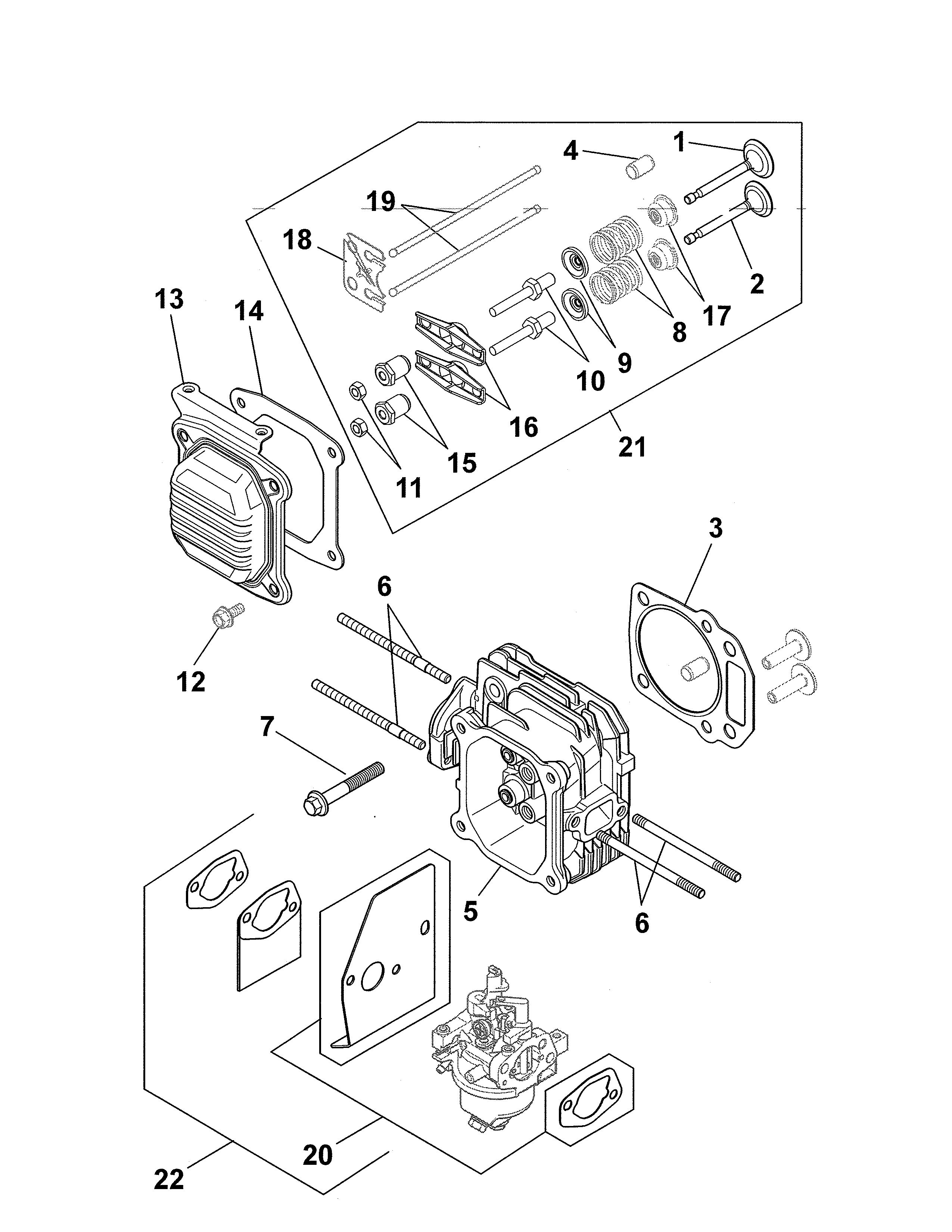 Head/valve/breather