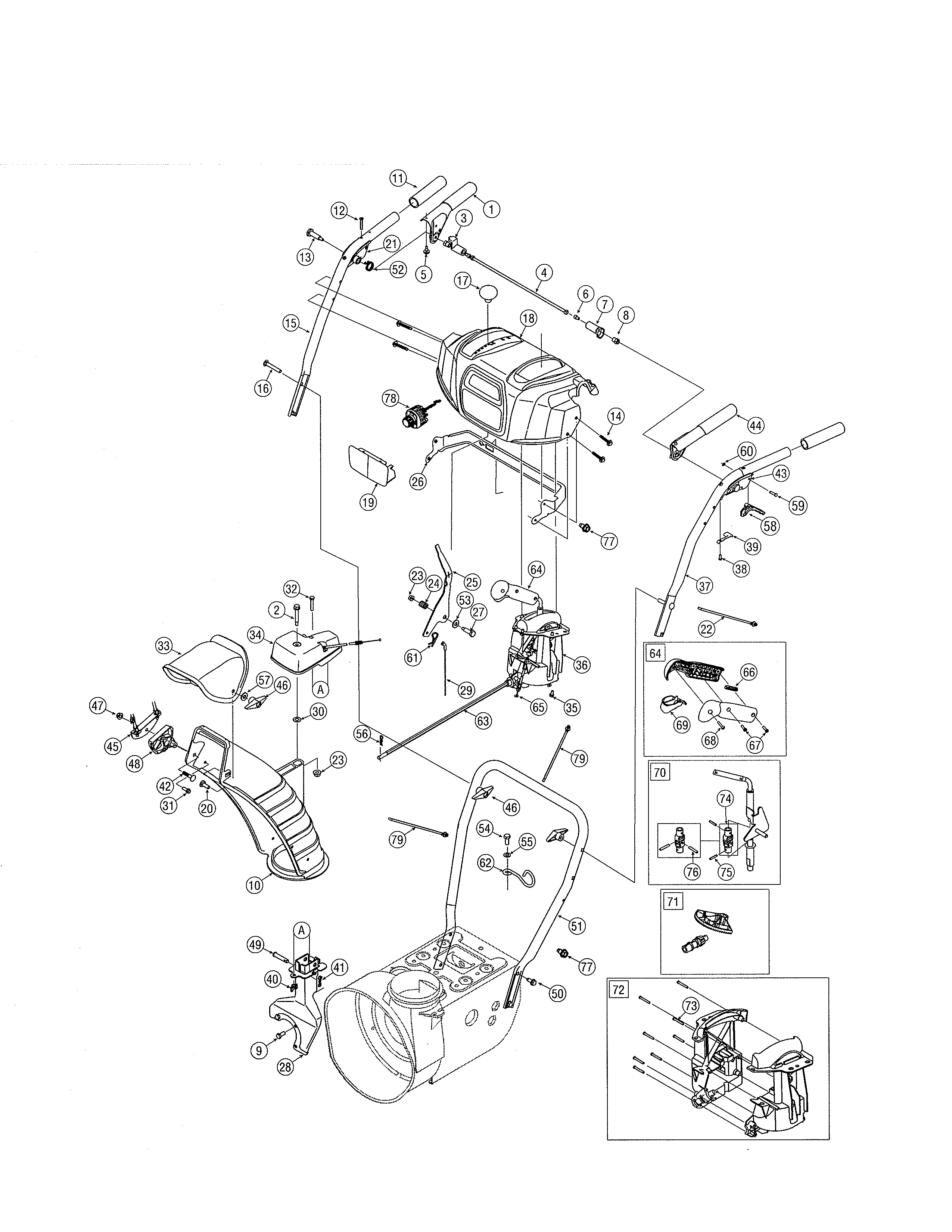 Handle panel/handles/chute