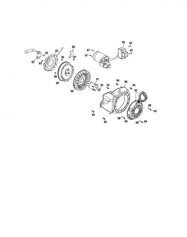 Electric starter/flywheel