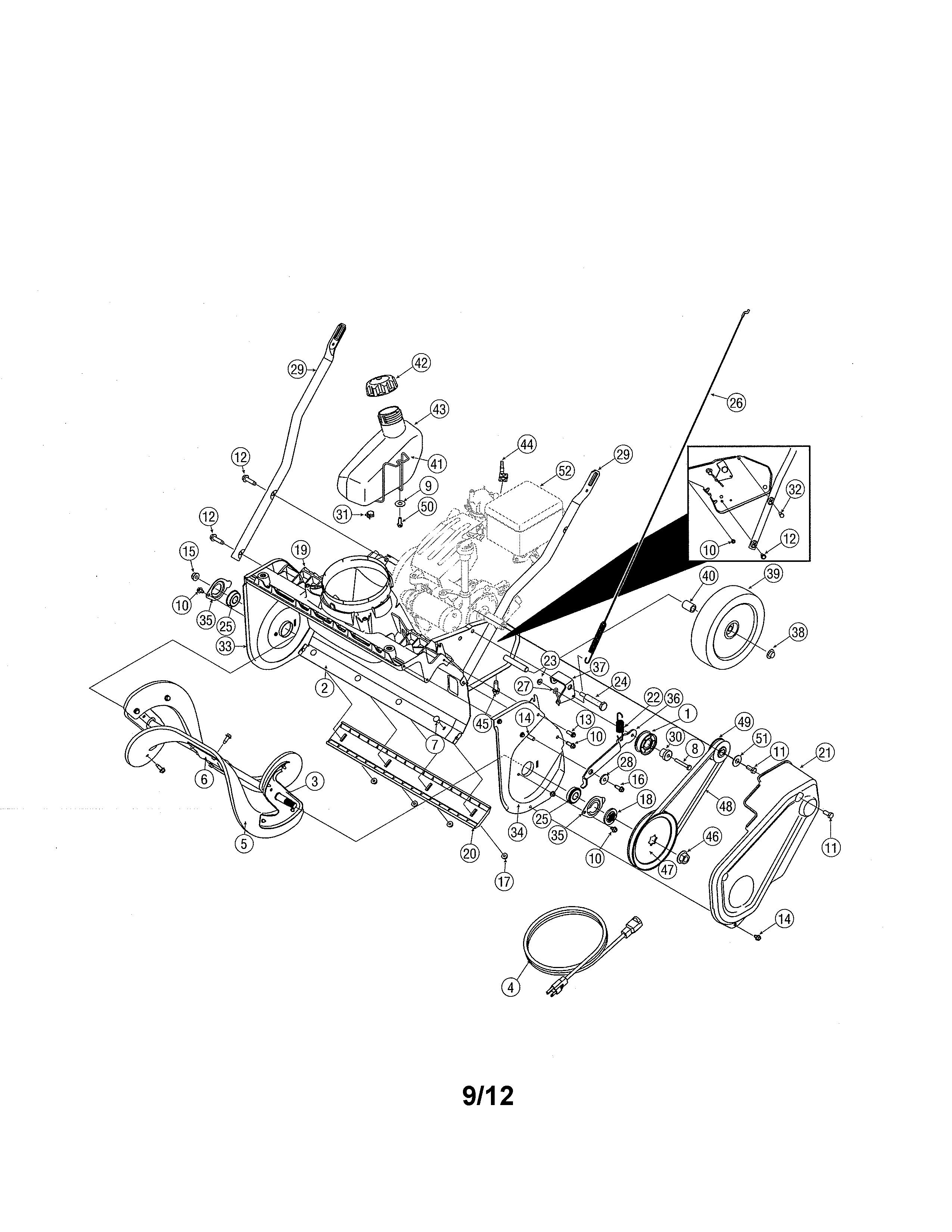 Auger & housing/fuel tank
