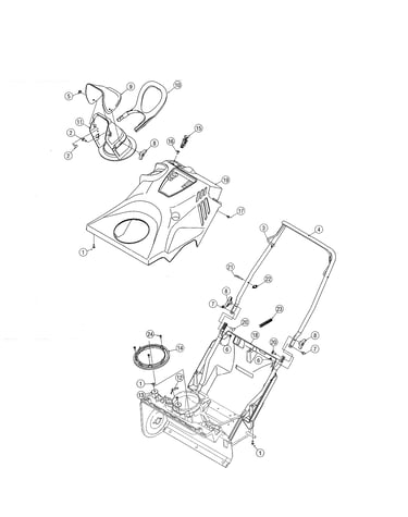 Handle/chute/top cover