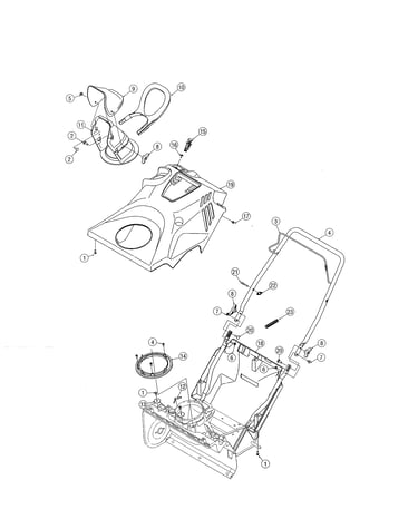 Chute/handle/top cover