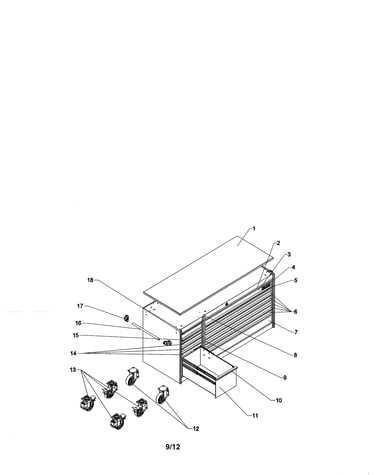 14 drawer mobile tool cart