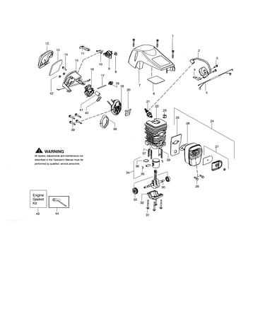 Shield/cylinder/crankshaft