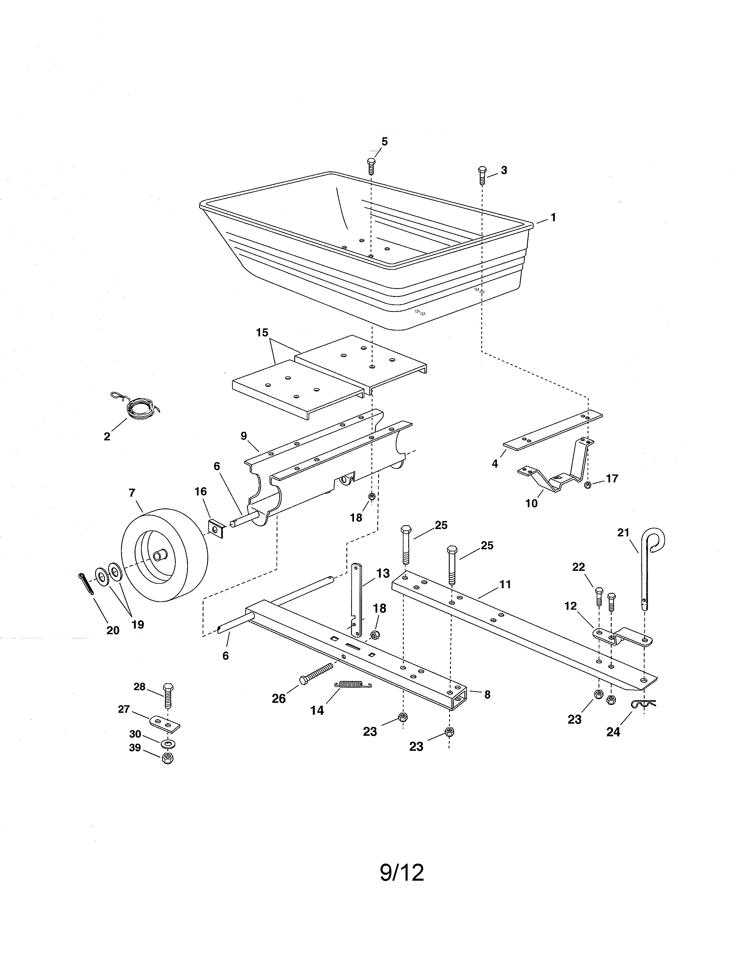 Cart tray/wheel/front tongue