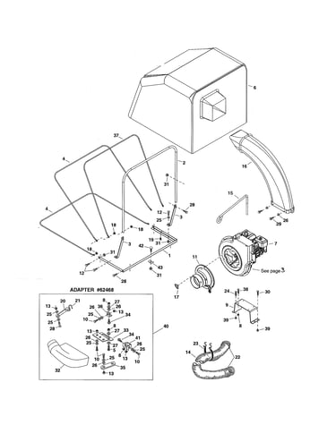 Deflector/engine/cart cover