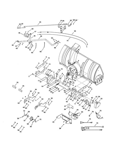 Winch/chute crank rod