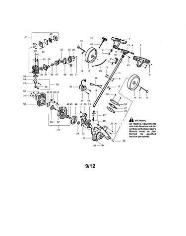 Upper handle/crankcase/crankshaft
