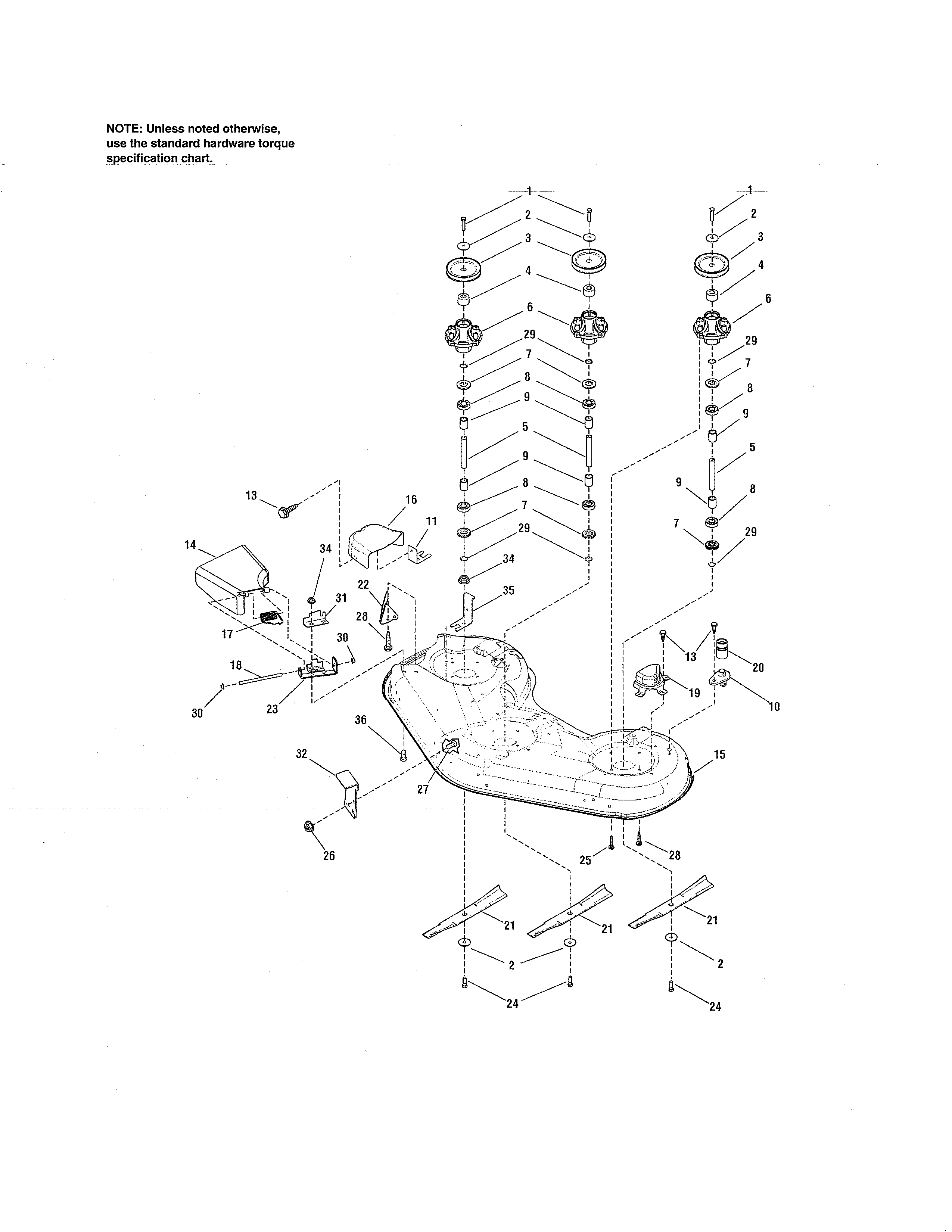 52" DECK - HOUSING & ARBOR