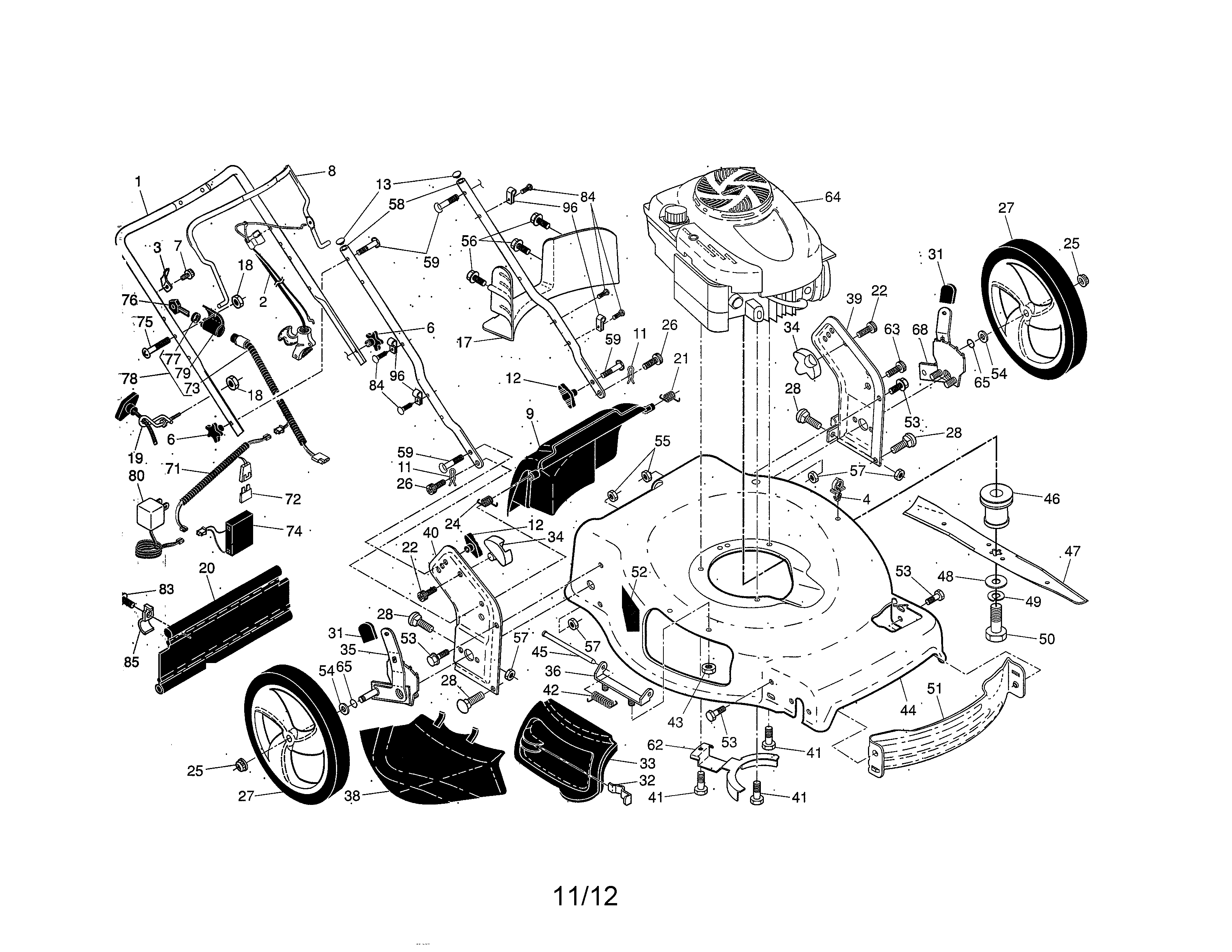 Engine/housing/handle
