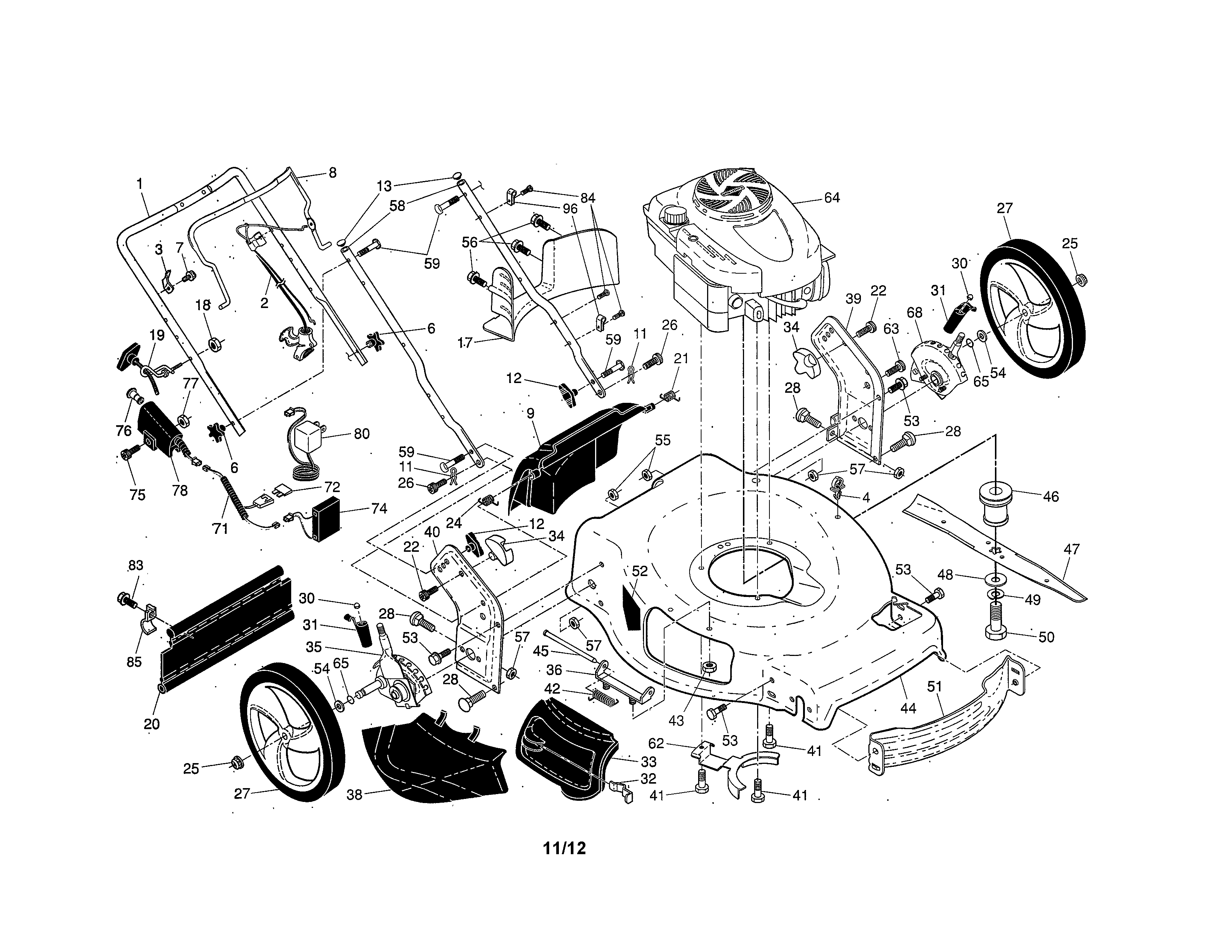 Engine/housing/handle