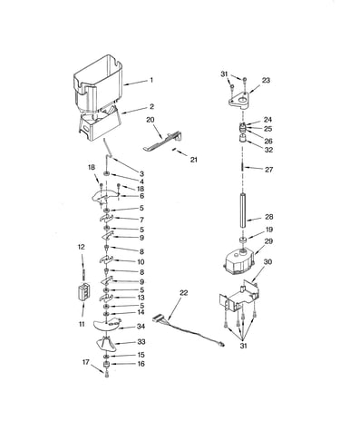 Motor & ice container