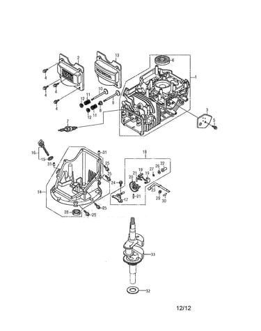 Cylinder/crankshaft
