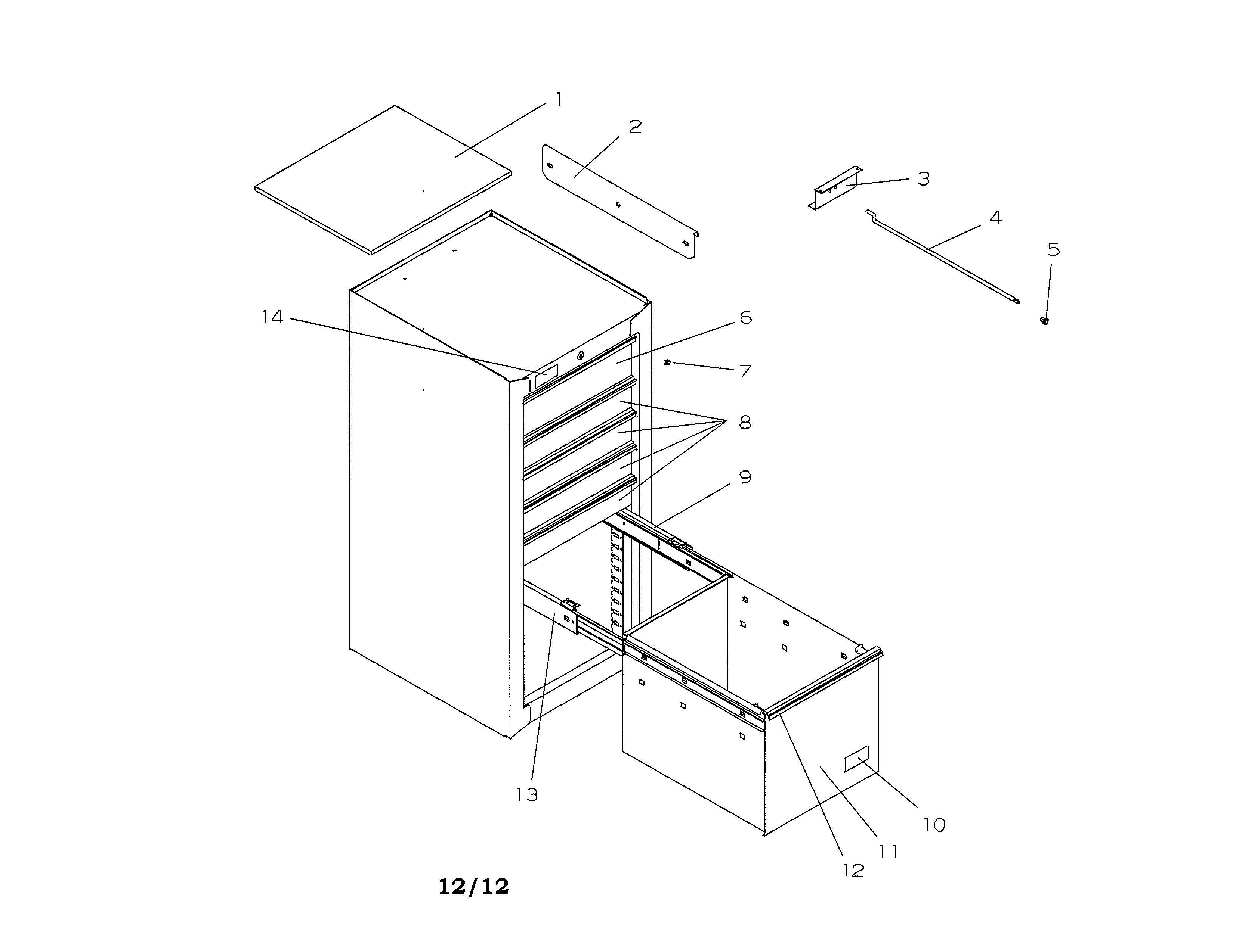 6 drawer side cabinet