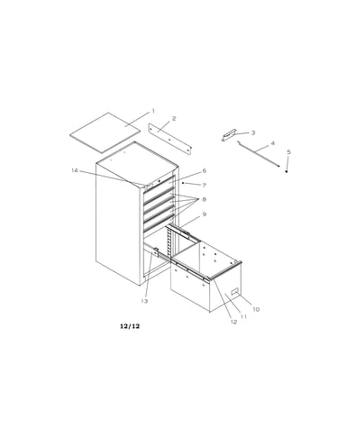 6 drawer side cabinet