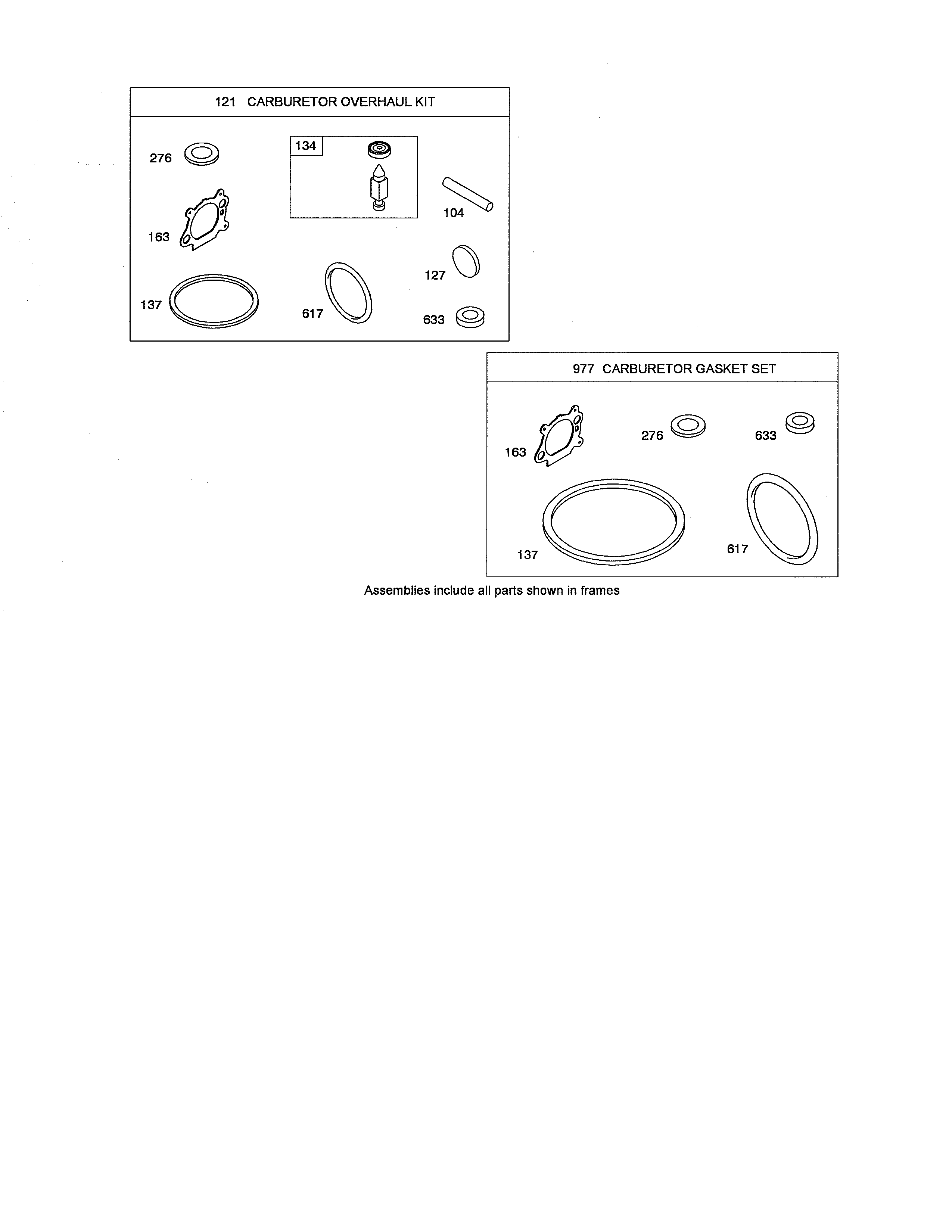 CARBURETOR OVERHAUL KIT