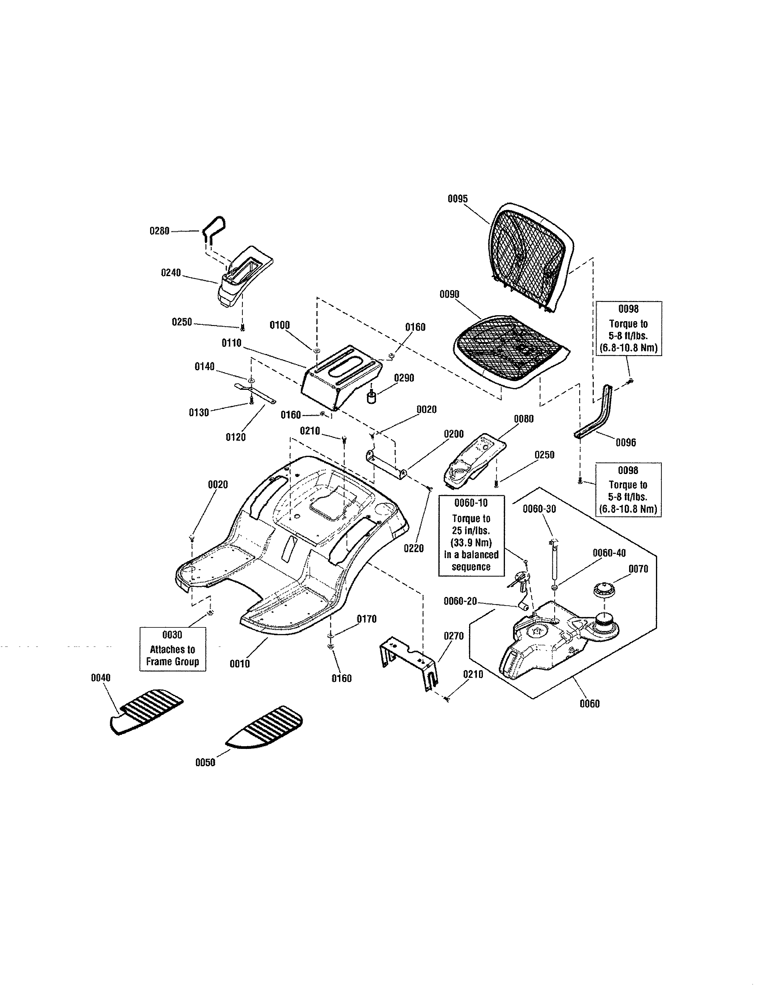 SEAT DECK/FUEL TANK