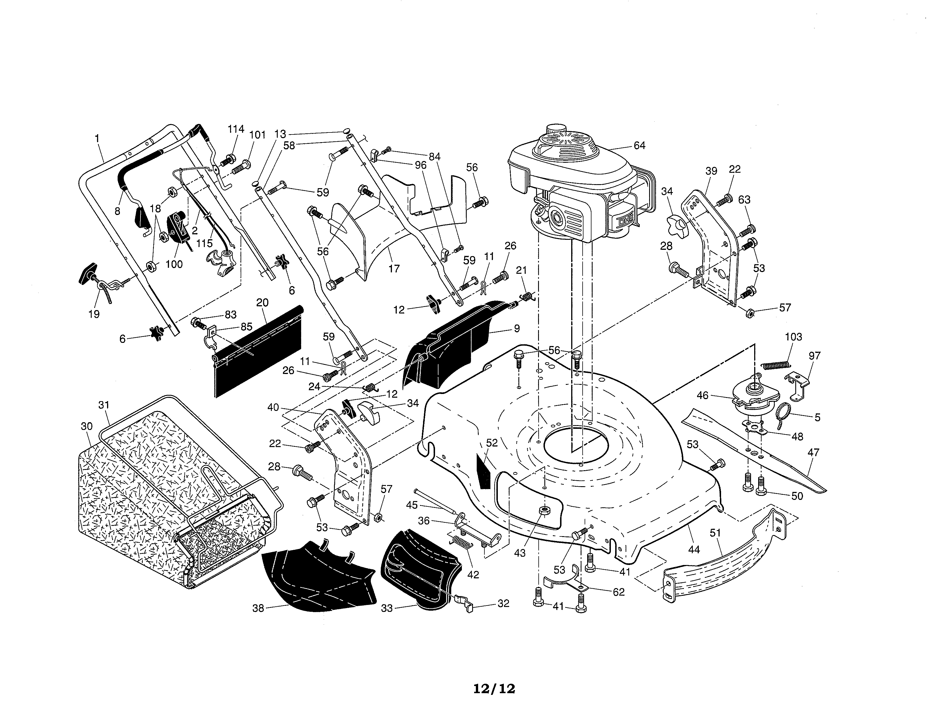 Craftsman walk 2025 behind mower parts