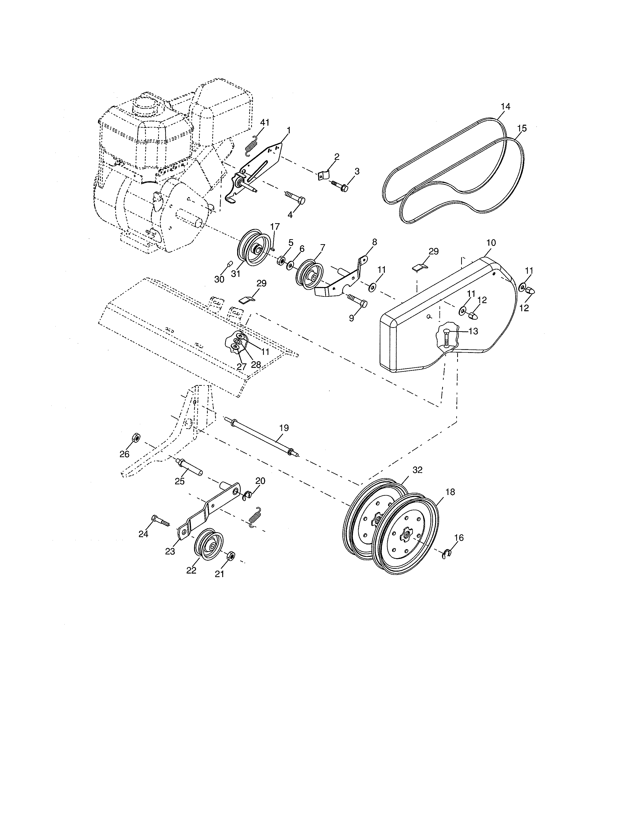 Belt guard/pulley