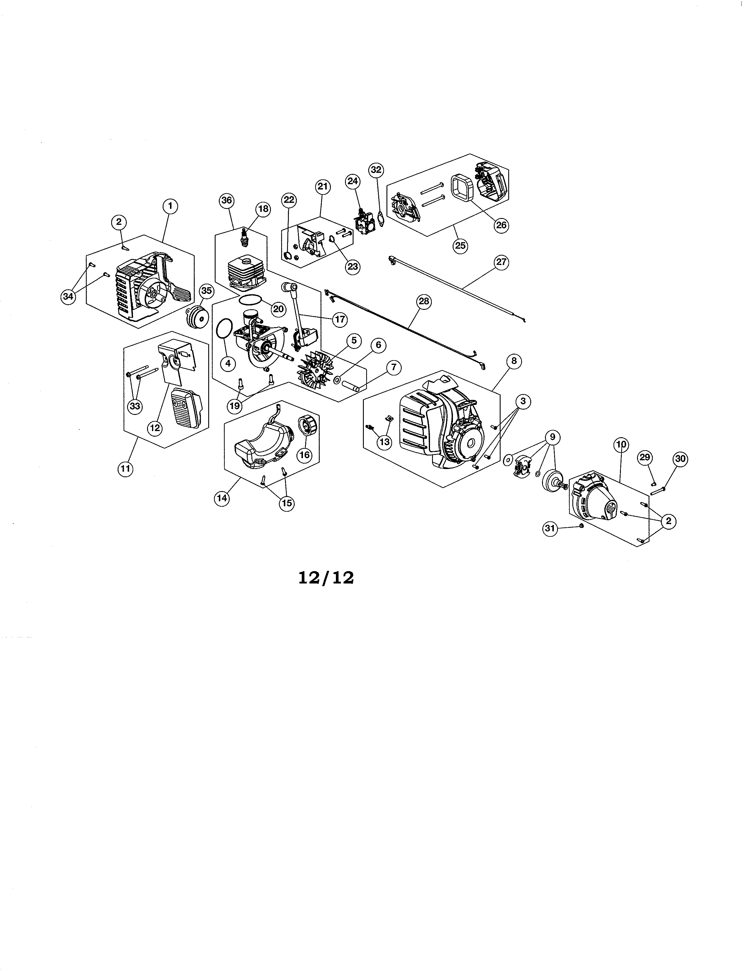 Starter housing/fuel tank